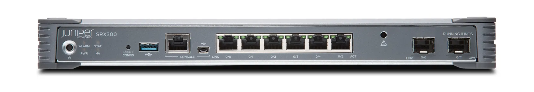 SRX300 - Juniper SRX Series SRX300 6 x Ports 1000Base-T RJ-45 + 2 x Ports 1000Base-X SFP (mini-GBIC) Rack-mountable Services Gateway Router